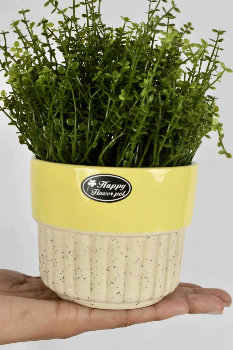 Classic Ceramic Planter — 4" Dia × 4" Height